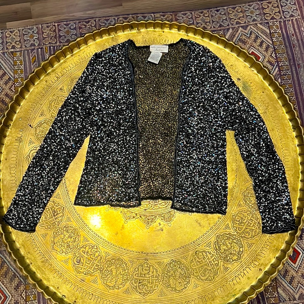 Papell Boutique Evening Women’s Silk and Sequin Jacket.